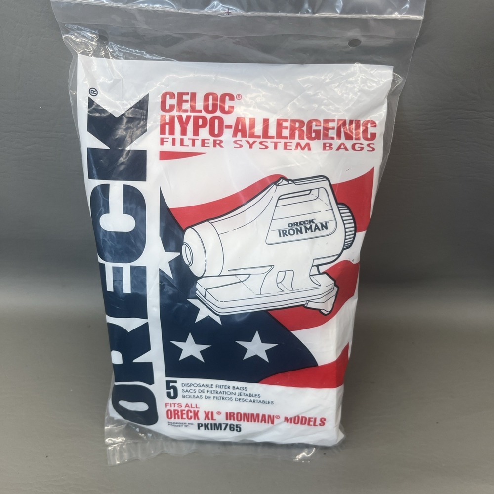 Oreck XL Ironman Vacuum Bags 5 Pack PKIM765 Celoc Hypo-Allergenic Genuine